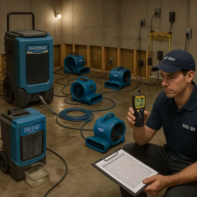 Structural Drying and Dehumidification process in Central City, IL